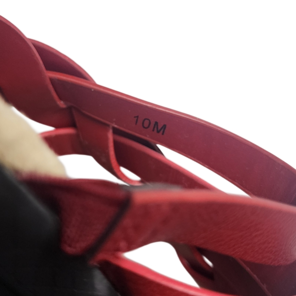 Comfort Wave Red Strappy Slide Sandals Womens Size 10 Comfort Cushioned Casual - Picture 5 of 5